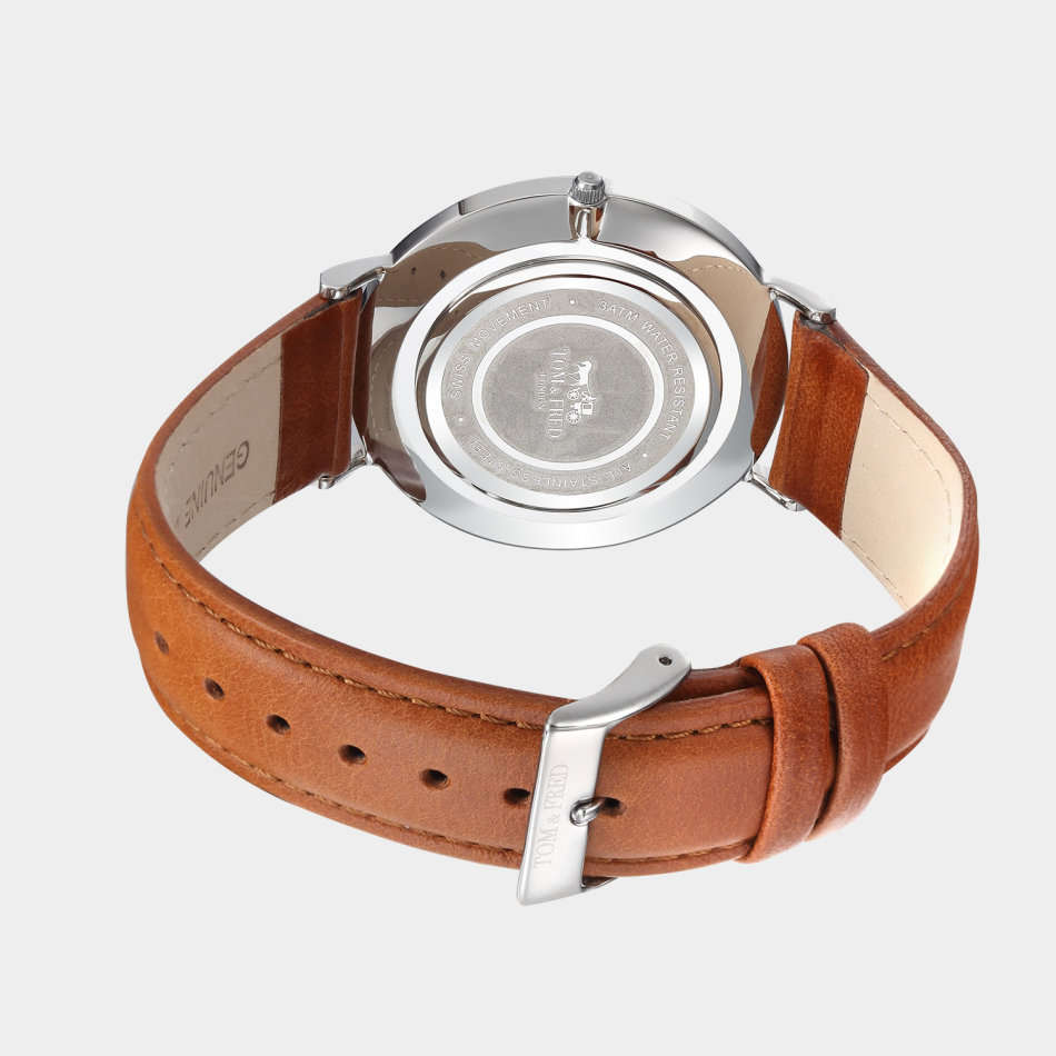 Retail: R2999.00 TOM and FRED LONDON Women`s British Daisy Tan Leather Watch BRAND NEW