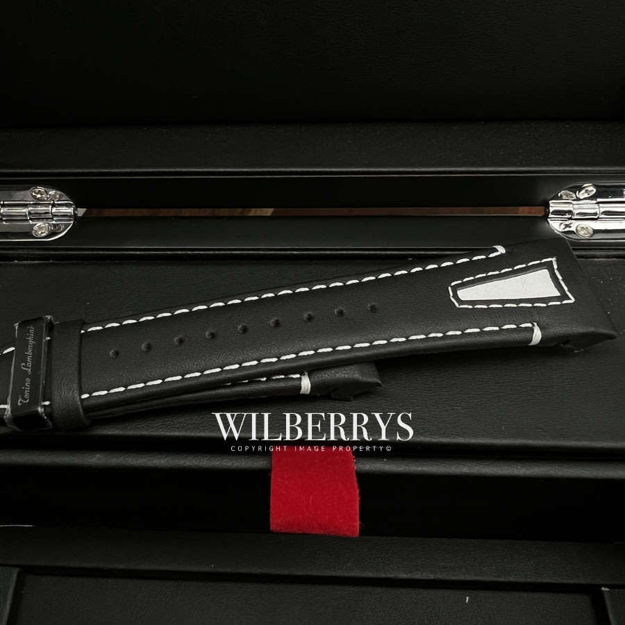 rrp R35,000.00 Tonino Lamborghini Men`s SPYDER BLACK/WHITE Chrono Watch NEW 100% GENUINE