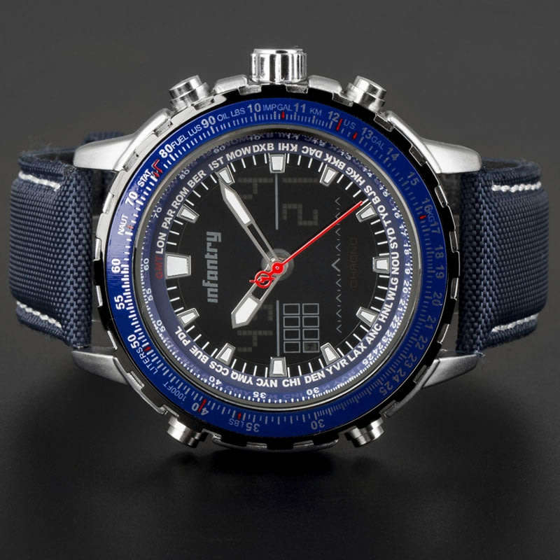 INFANTRY MILITARY CO. Aviation Cockpit Blue Watch Brand new BOXED, FULLY LOADED!