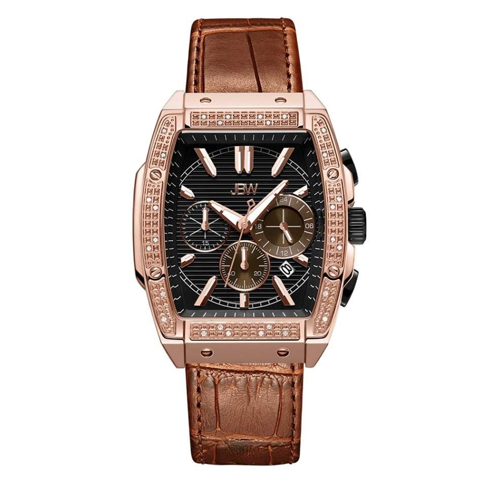 **real diamonds**  R11,999.00 JBW Men's 28x GENUINE DIAMOND /48mm 18k Rose pl. EDITION Watch NEW