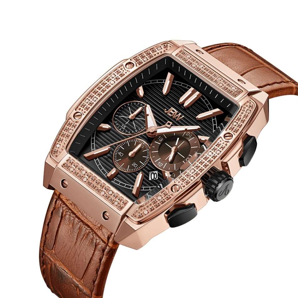 **real diamonds**  R11,999.00 JBW Men's 28x GENUINE DIAMOND /48mm 18k Rose pl. EDITION Watch NEW