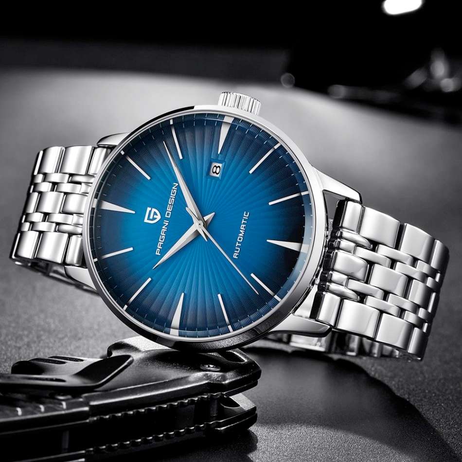 Retail: R6,900.00 PAGANI DESIGN Grande Date Automatic Oceanic Blue Dial 43mm Watch BRAND NEW