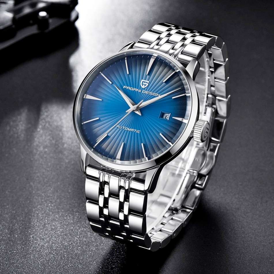 Retail: R6,900.00 PAGANI DESIGN Grande Date Automatic Oceanic Blue Dial 43mm Watch BRAND NEW