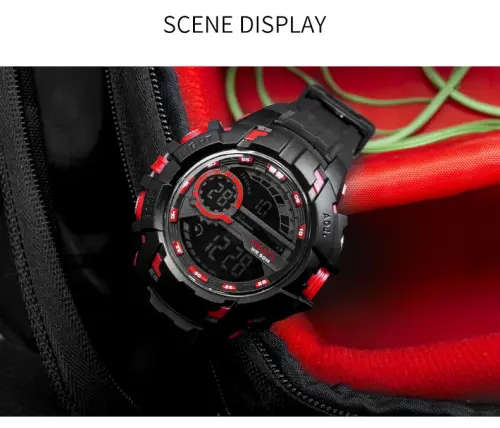 SMAEL Men`s SHOCK PROOF Mens DUAL HAZARD Black / red Watch WATER RESISTANT **BRAND NEW**
