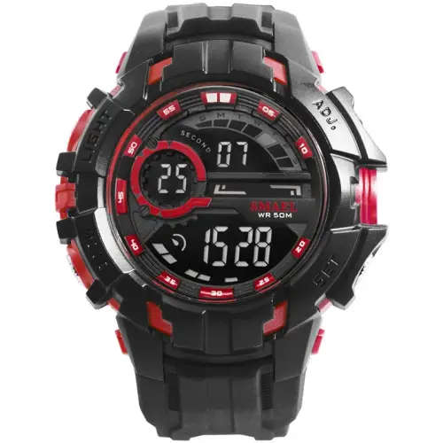 SMAEL Men`s SHOCK PROOF Mens DUAL HAZARD Black / red Watch WATER RESISTANT **BRAND NEW**