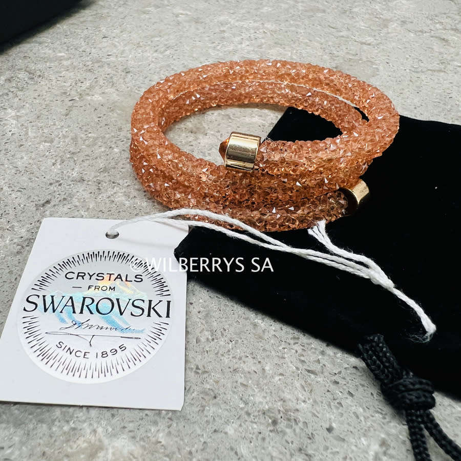 rrp: R1750.00 LONDON JEWELLERS Brilliance CRYSTALS FROM SWAROVSKI ROSE Sugar double twist bracelet