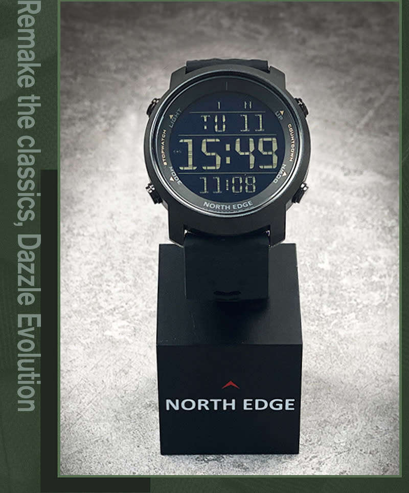 tactical watch!! NORTH EDGE mens Laker II Tactical Dual Time Watch brand new