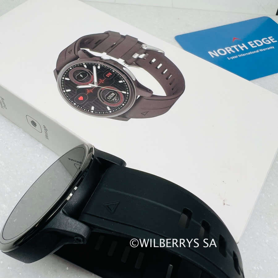 R1,900.00 NORTH EDGE Ultima Bluetooth ECG Glucose Smart Watch!! SLEEK BLACK