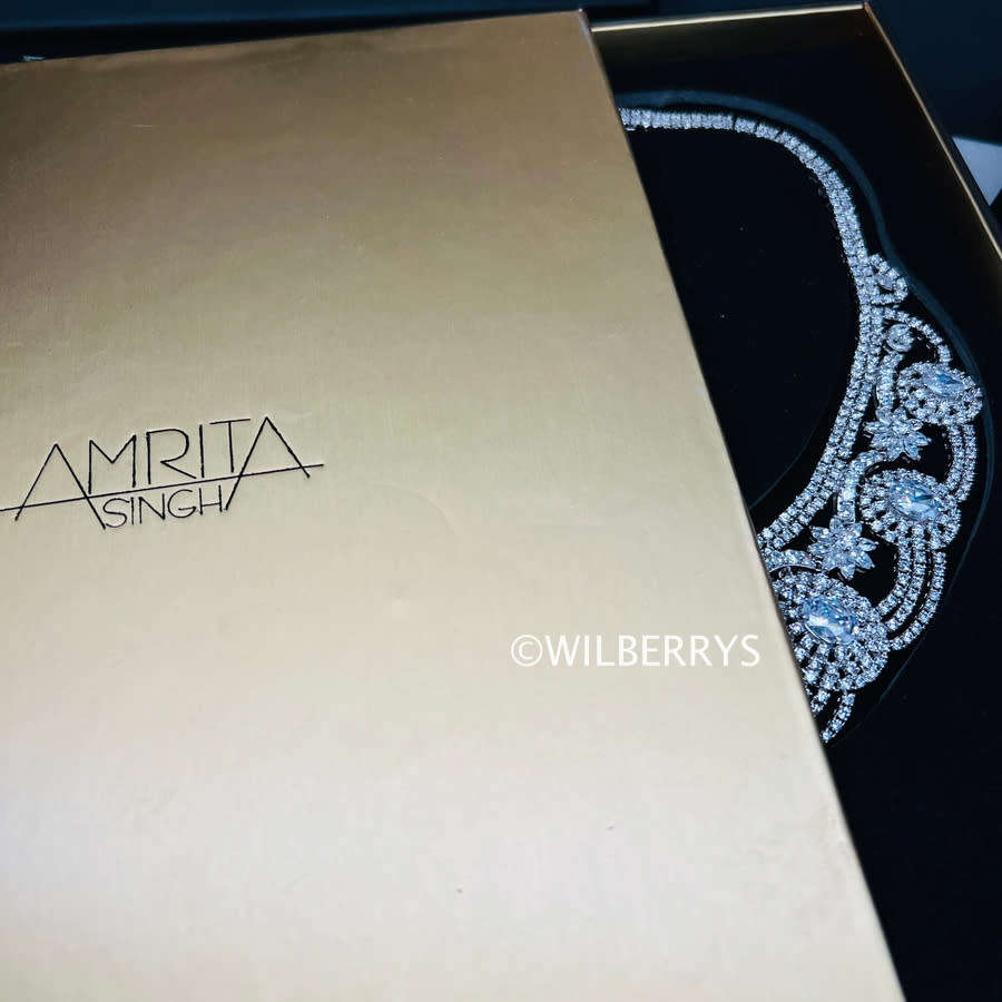 AMRITA NEW YORK Beatrix Cubic Zirconia Royal Evening Dress Necklace