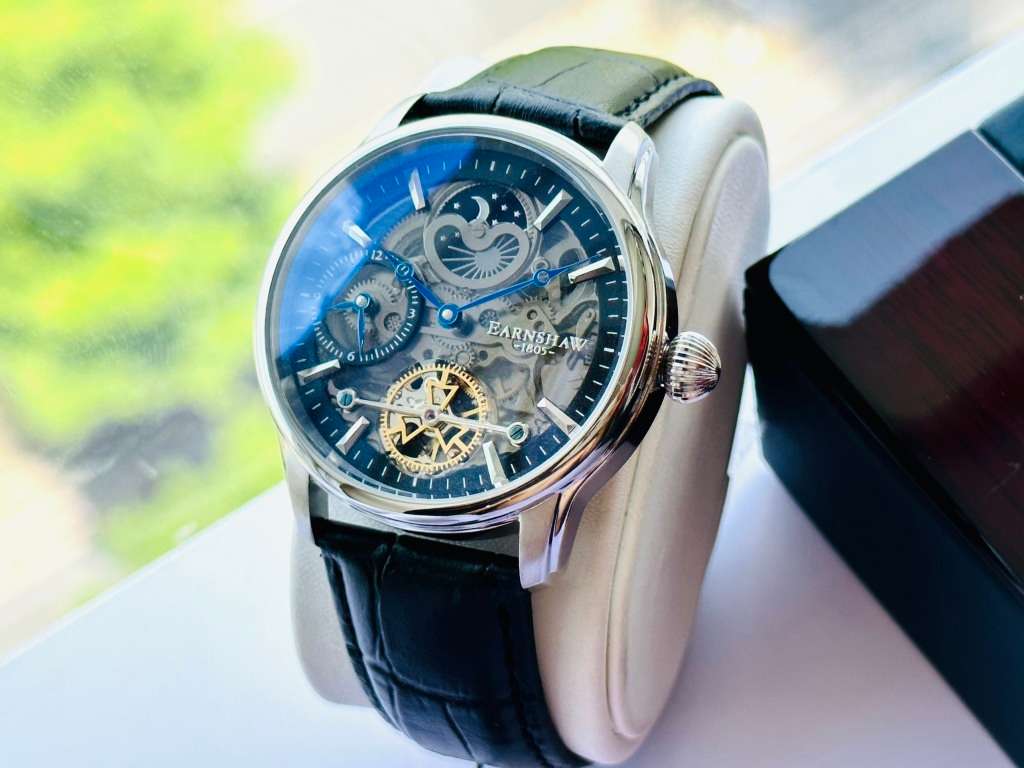 THOMAS EARNSHAW Automatic Premium Luxury Shadow Dual Time Moonphase Watch