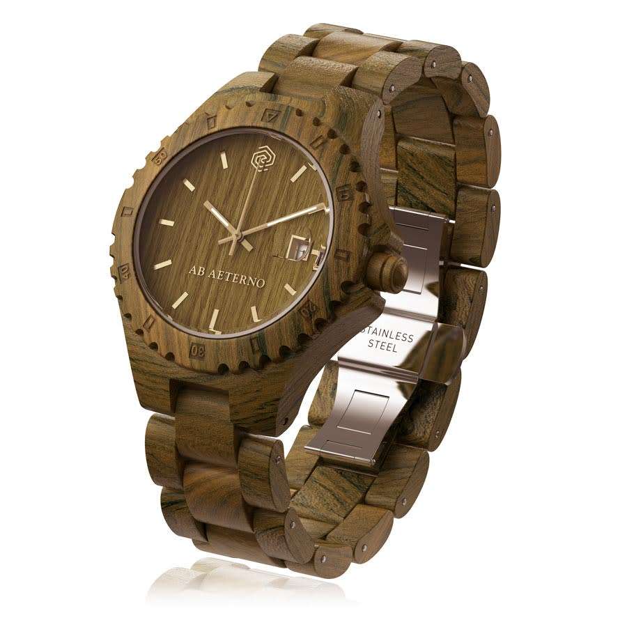 AB AETERNO ITALY Mens Premium Luxury Swiss movement Green Sandalwood watch