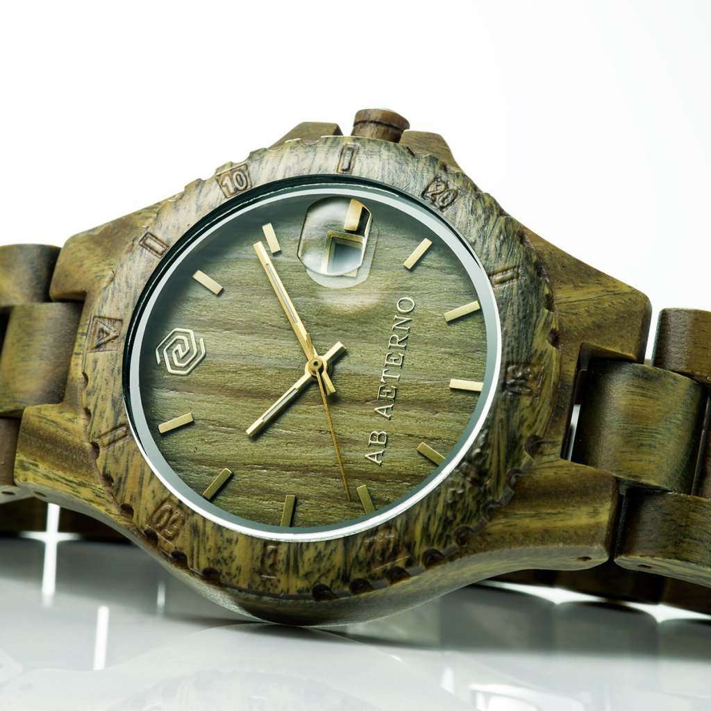 AB AETERNO ITALY Mens Premium Luxury Swiss movement Green Sandalwood watch