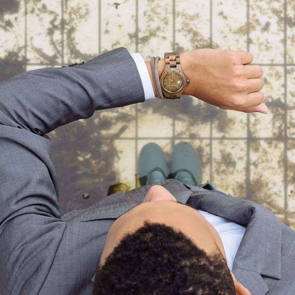 AB AETERNO ITALY Mens Premium Luxury Swiss movement Green Sandalwood watch