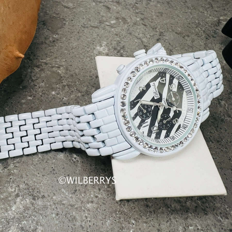 BREDA Women`s Jungle Fever Crystal Watch with White Strap