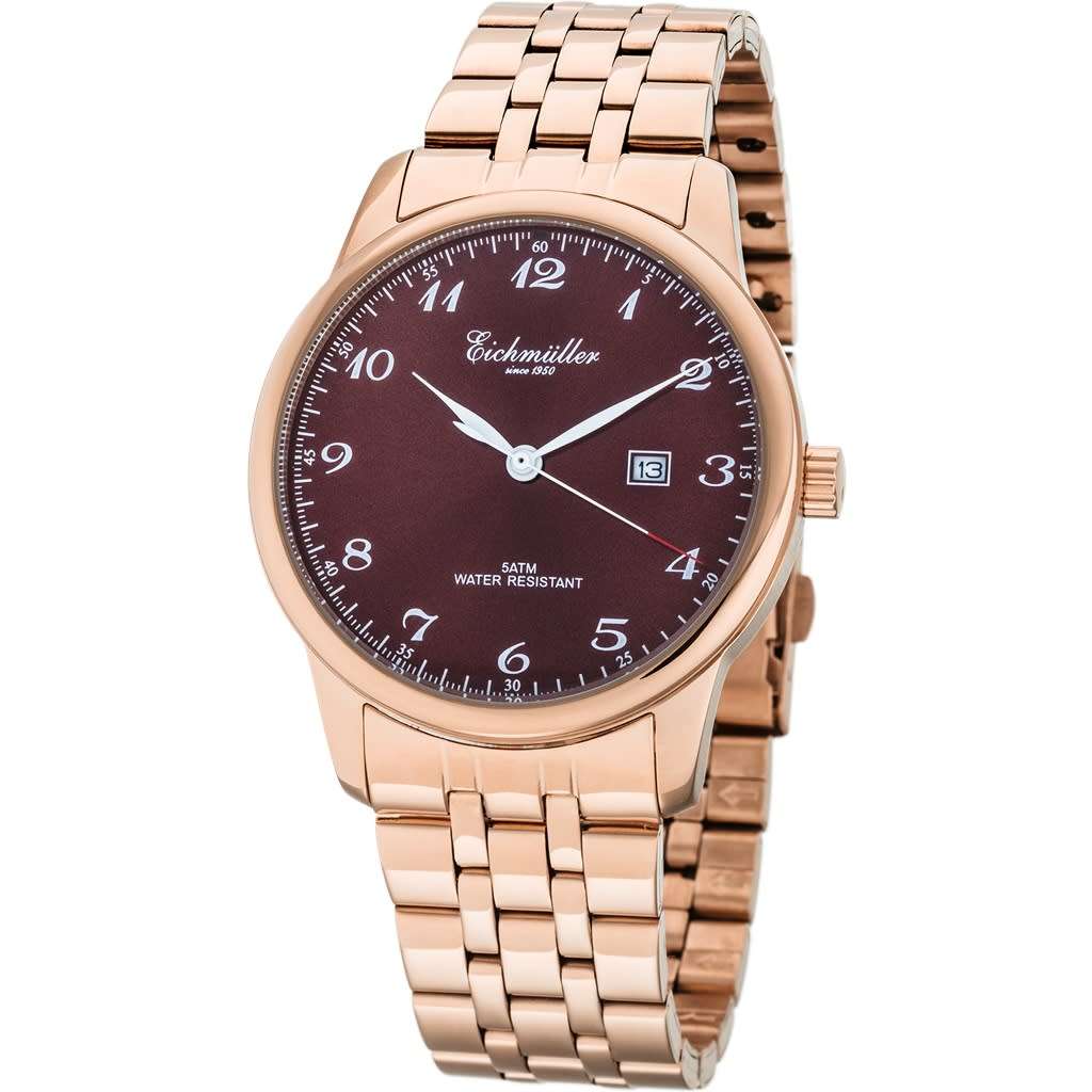 EICHMULLER GERMANY since 1950 Traditional Eichmüller 42mm Steel Rose Gold / Maroon Watch
