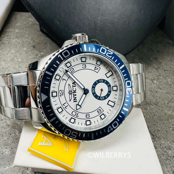 INVICTA Mens Nautical Yachtsman White Dial Oyster Bracelet Watch