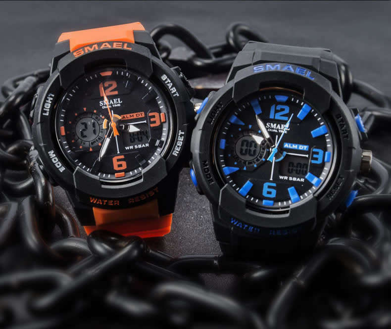 SMAEL Men`s SHOCK PROOF Mens COCKPIT Black Watch WATER RESISTANT **BRAND NEW**