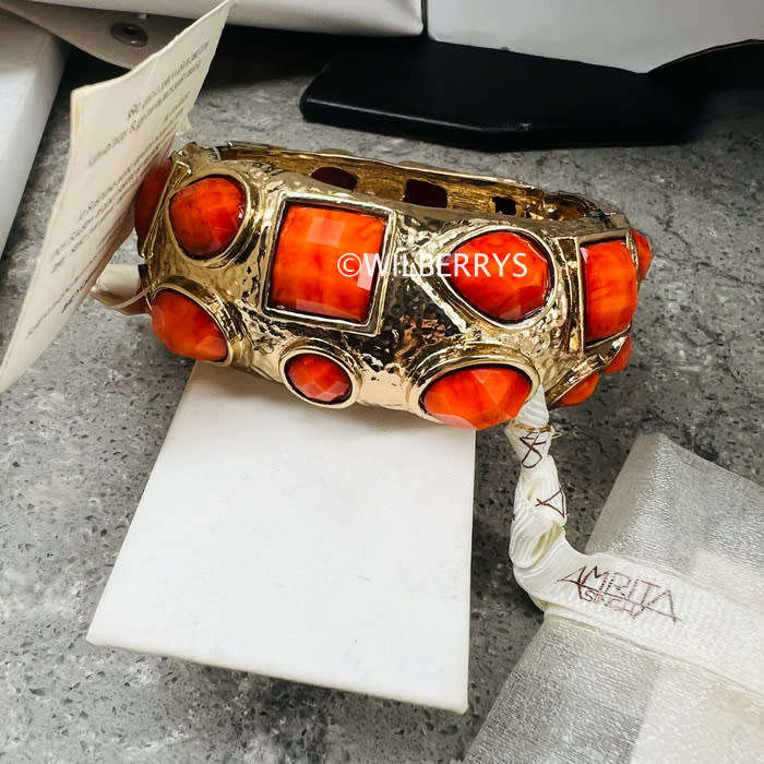 AMRITA NEW YORK Cubic Enamel Cuff Red / Gold