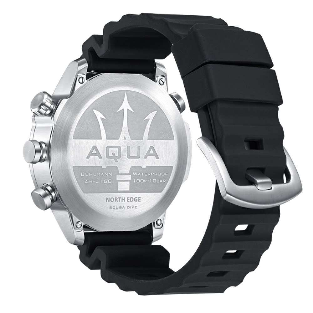 NORTH EDGE Tactical Aqua (Scuba Dive) Watch Black | Silicone Strap