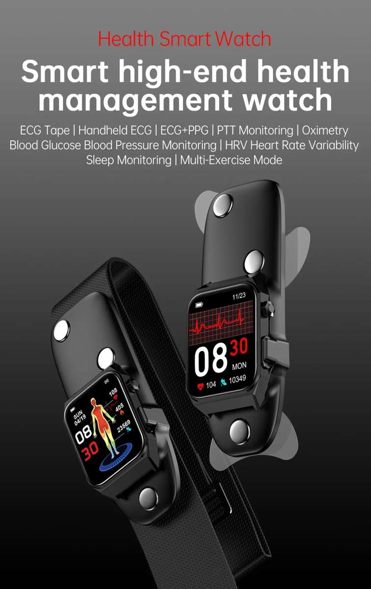 NORTH EDGE Fully featured smart watch steel bracelet black ionic ECG Glucose Smart Watch
