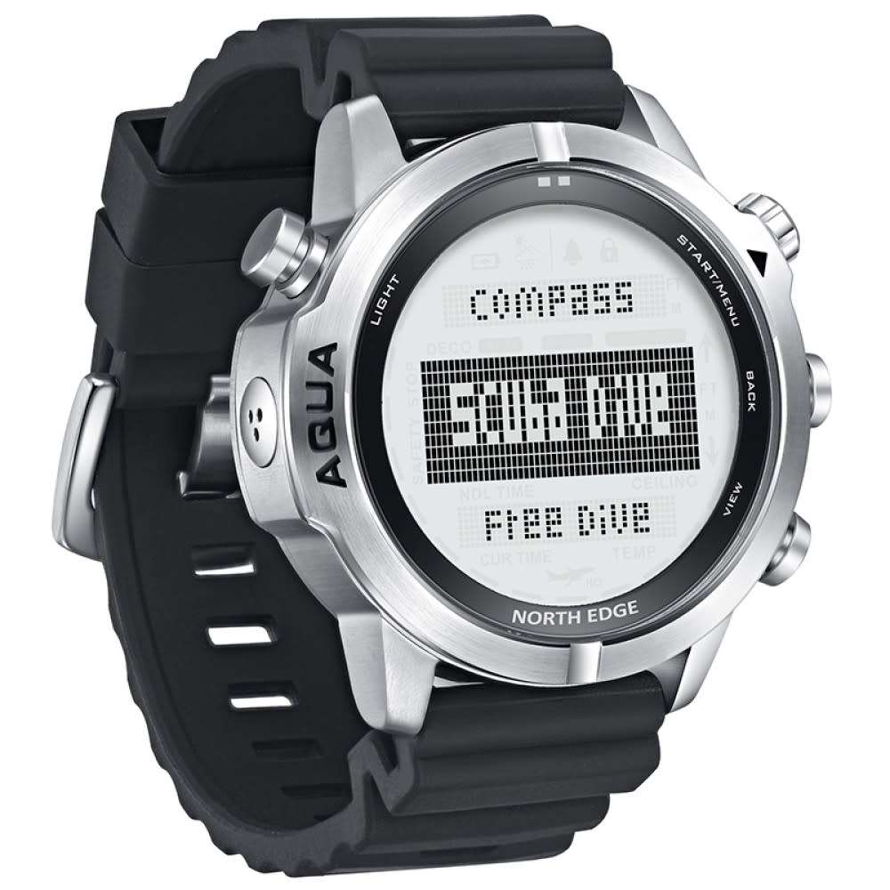NORTH EDGE Tactical Aqua (Scuba Dive) Watch Black | Silicone Strap