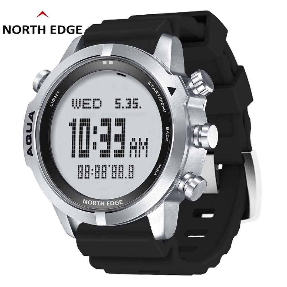 NORTH EDGE Tactical Aqua (Scuba Dive) Watch Black | Silicone Strap