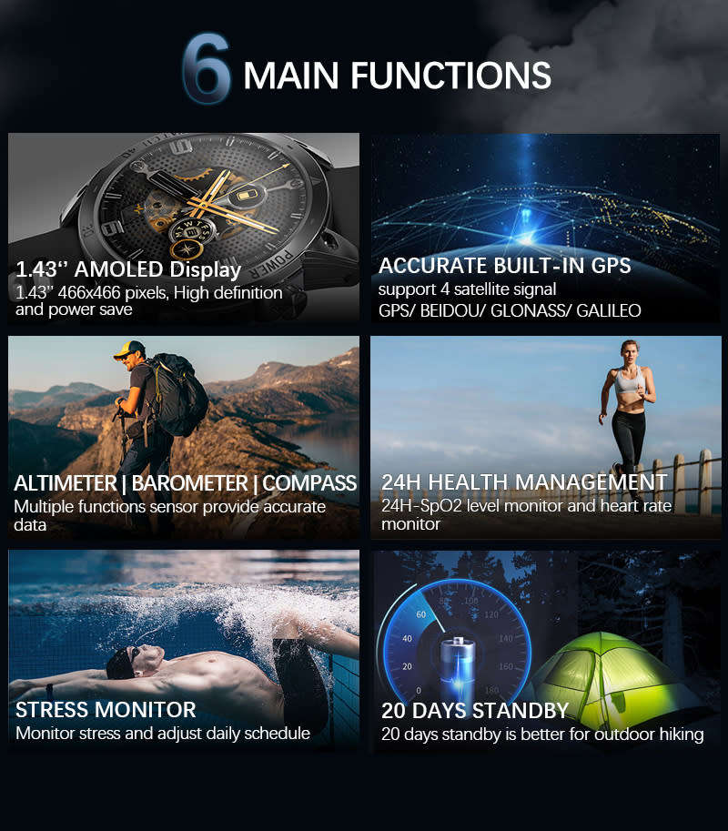 NORTH EDGE Tactical Cross Fit 3 GPS Smart Watch