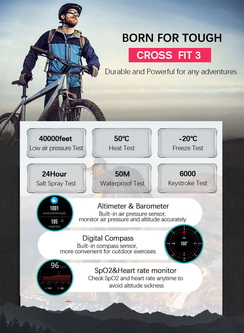 NORTH EDGE Tactical Cross Fit 3 GPS Smart Watch