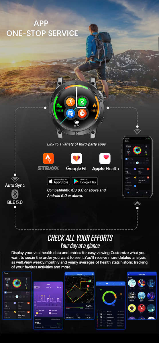 NORTH EDGE Tactical Cross Fit 3 GPS Smart Watch
