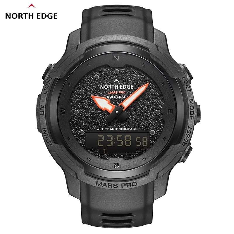 North Edge Mens Mars Pro carbon fibre Tactical Watch compass, barometer, altitude and more brand new