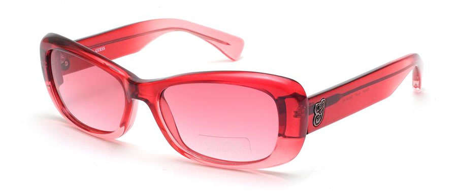 New, 100% Authentic GUESS Ladies Sexy Paris Red G Translucent Sunglasses + Guess GOLD Case