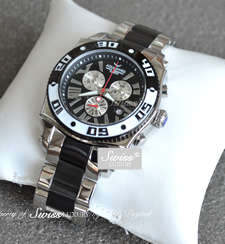 Sale!AQUASWISS MEN'S AQUANAUT GT-CHRONOGRAPH BLACK IP SWISS WATCH w/ BOX, PAPERS, WARRANTY BRAND NEW