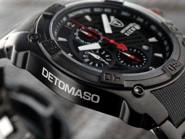 DETOMASO SIENA BLACK ION HEIDFELD TEAM RACING CHRONOGRAPH MEN'S WATCH W. BOX, PAPERS, FULLY LOADED!!