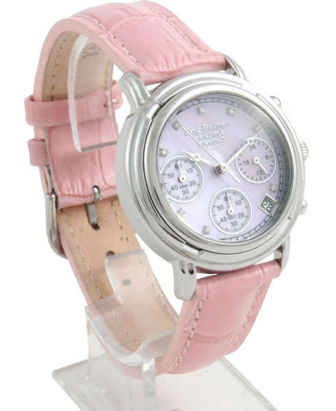 KRUG BAUMEN ***Lady*** Principle 8 Diamond Beautiful PINK LEATHER Watch 100% GENUINE, BRAND NEW