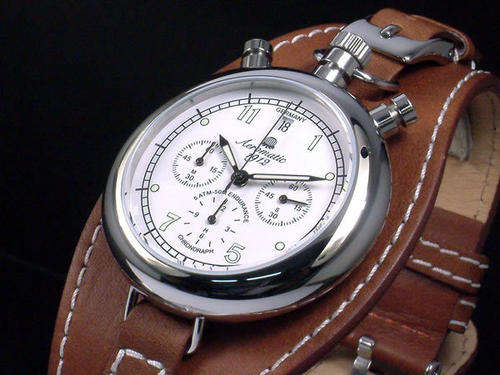 1 DAY ONLY** AEROMATIC 1912 GERMAN RETRO AVIATOR CHRONOGRAPH WATCH BRAND NEW W/ WORLD WAR TIN