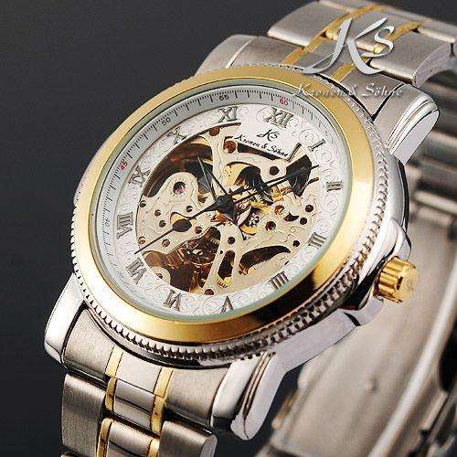 KRONEN & SOHNE Warrior Steel Skeleton Automatic Mechanical Watch w/ box, papers, warranty