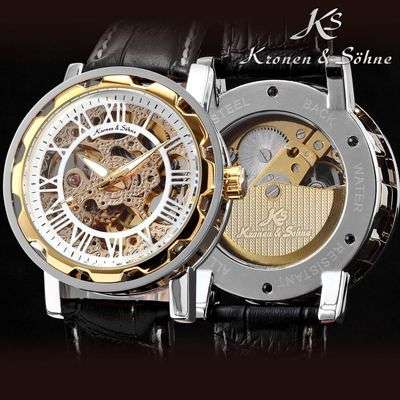 KRONEN & SOHNE Mech Warrior Skeleton Automatic Mechanical Watch w/ box, papers, warranty