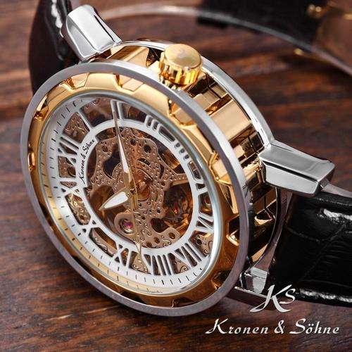 KRONEN & SOHNE Mech Warrior Skeleton Automatic Mechanical Watch w/ box, papers, warranty