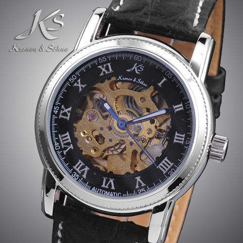 KRONEN & SOHNE Rome Skeleton Automatic Mechanical Watch w/ box, papers