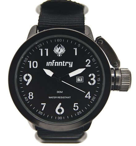 INFANTRY MILITARY CO. IN-007-W-N Navy Seal Watch BOXED, FULLY LOADED!