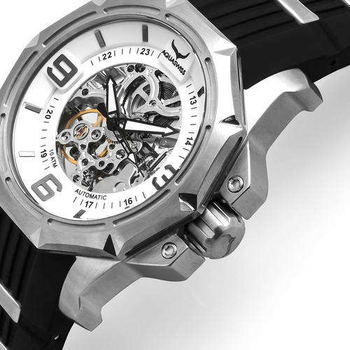 *Only 5 in SA!!* AQUASWISS Men's SKELETON AUTOMATIC Swiss Watch W/ BOX AND PAPERS