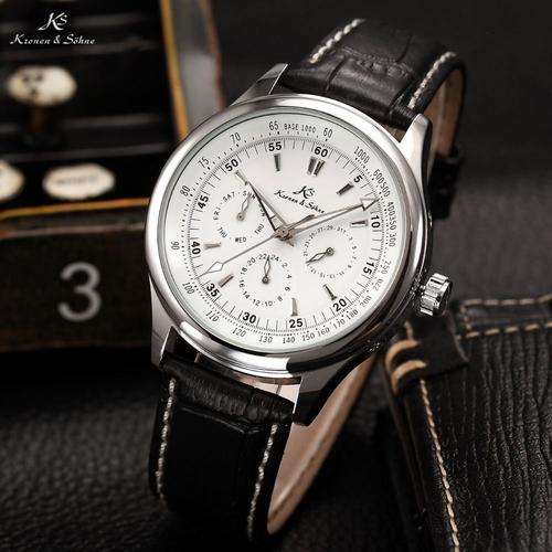 KRONEN & SOHNE Danton Automatic Mech Chronograph Watch w/ box, papers, warranty