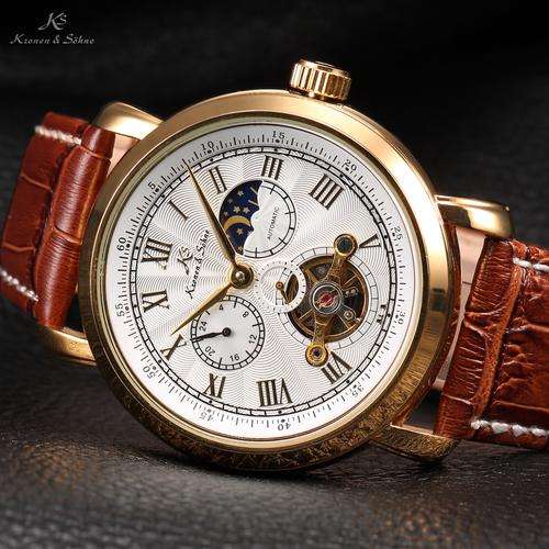 KRONEN & SOHNE Tourbillon Moonphase Automatic Mechanical Watch BRAND NEW w/ box, papers, warranty