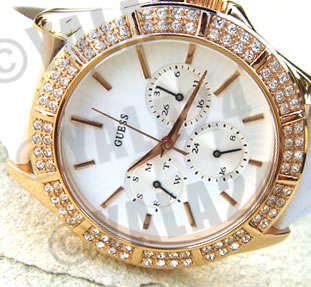 Brand New GUESS White Swarovski Crystals Ladies Watch
