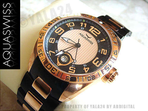 R21,000.00 >> AQUASWISS Men's 18k GOLD Trax Swiss Watch