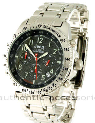 JEEP Advanced Obsidian Black Chronograph Men's Watch + WARRANTY + COLLECTOR TIN