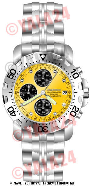 KRUG BAUMEN British **DIAMOND** Sportsmaster Chronograph w. papers, certificate, 5yr warranty