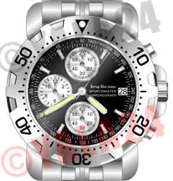 **R9,000.00** >> KRUG BAUMEN Black Sportsmaster Chronograph Men's Watch