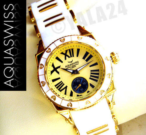 R38,000.00 >> AQUASWISS Ladies **12 DIAMOND** Mystique 18k GOLD Swiss Watch
