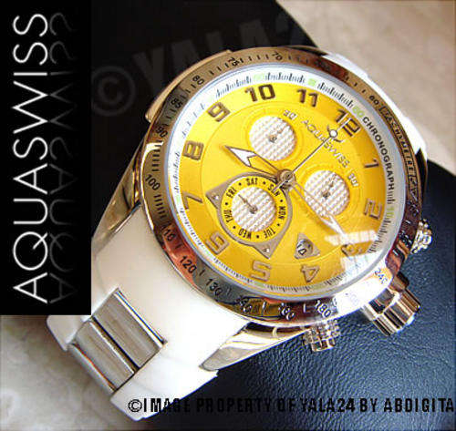 R18,000.00 >> AQUASWISS Men's Trax **SNOW CHRONO** Swiss Watch